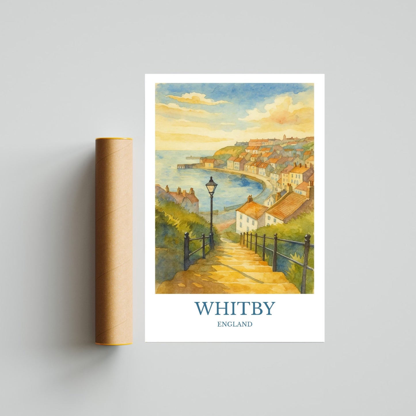 Whitby, Watercolor design poster, Whitby Print, Whitby Wall Art
