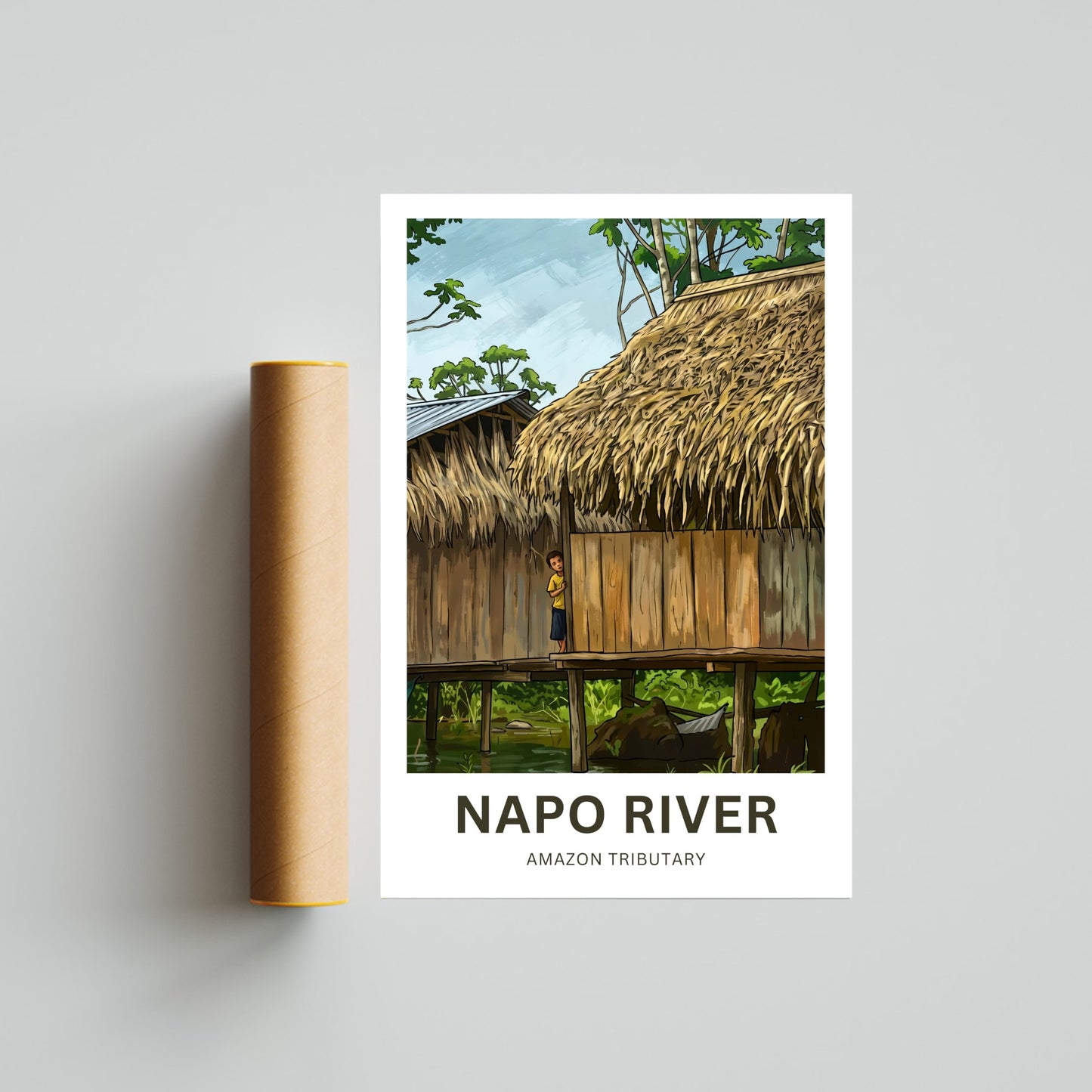 Napo River Travel Poster - Amazon Tributary Life