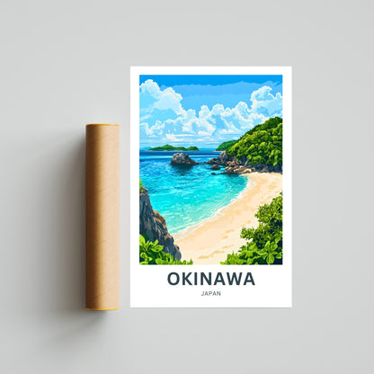 Okinawa Beach Travel Poster  - Serenity by the Sea