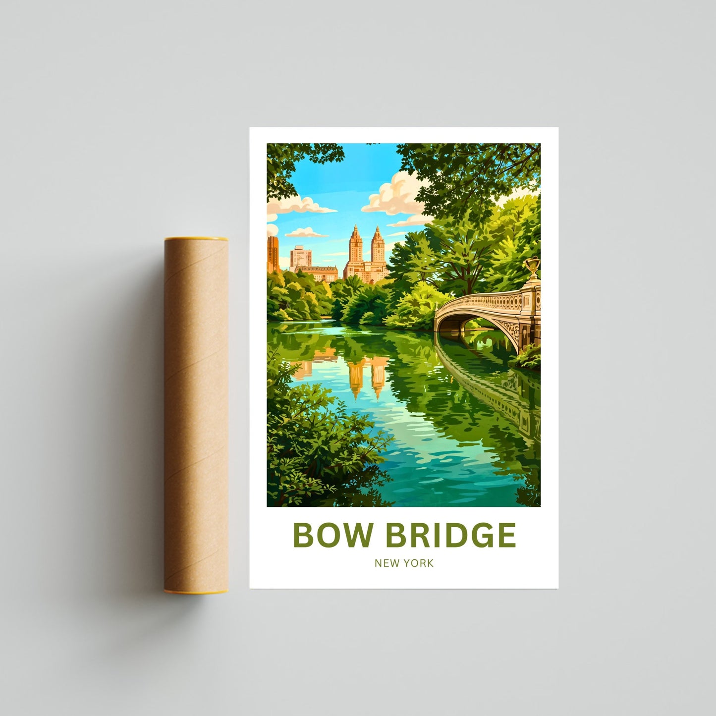 Bow Bridge  Travel Poster - Central Park Timeless Manhattan