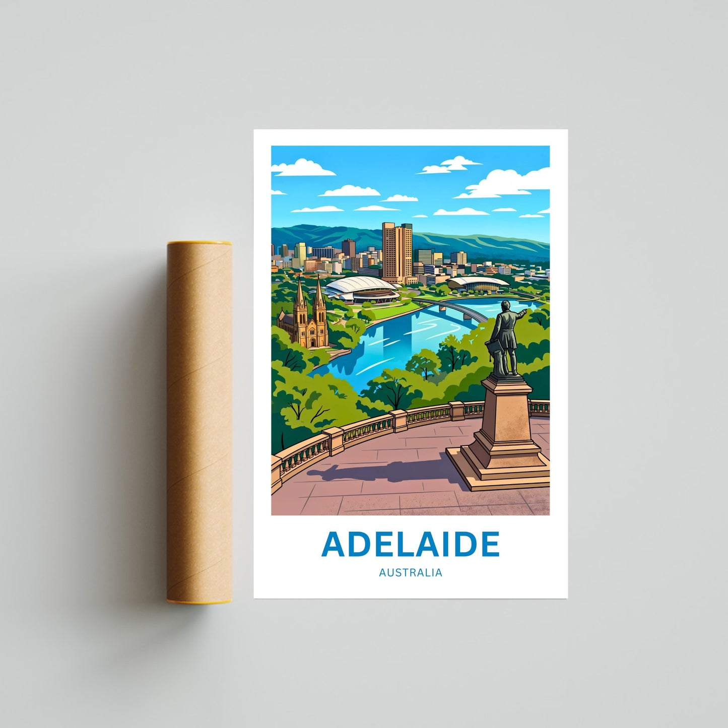 Adelaide Travel Print - View from Above