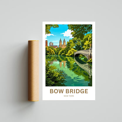 Bow Bridge  Travel Poster - Central Park Serenity