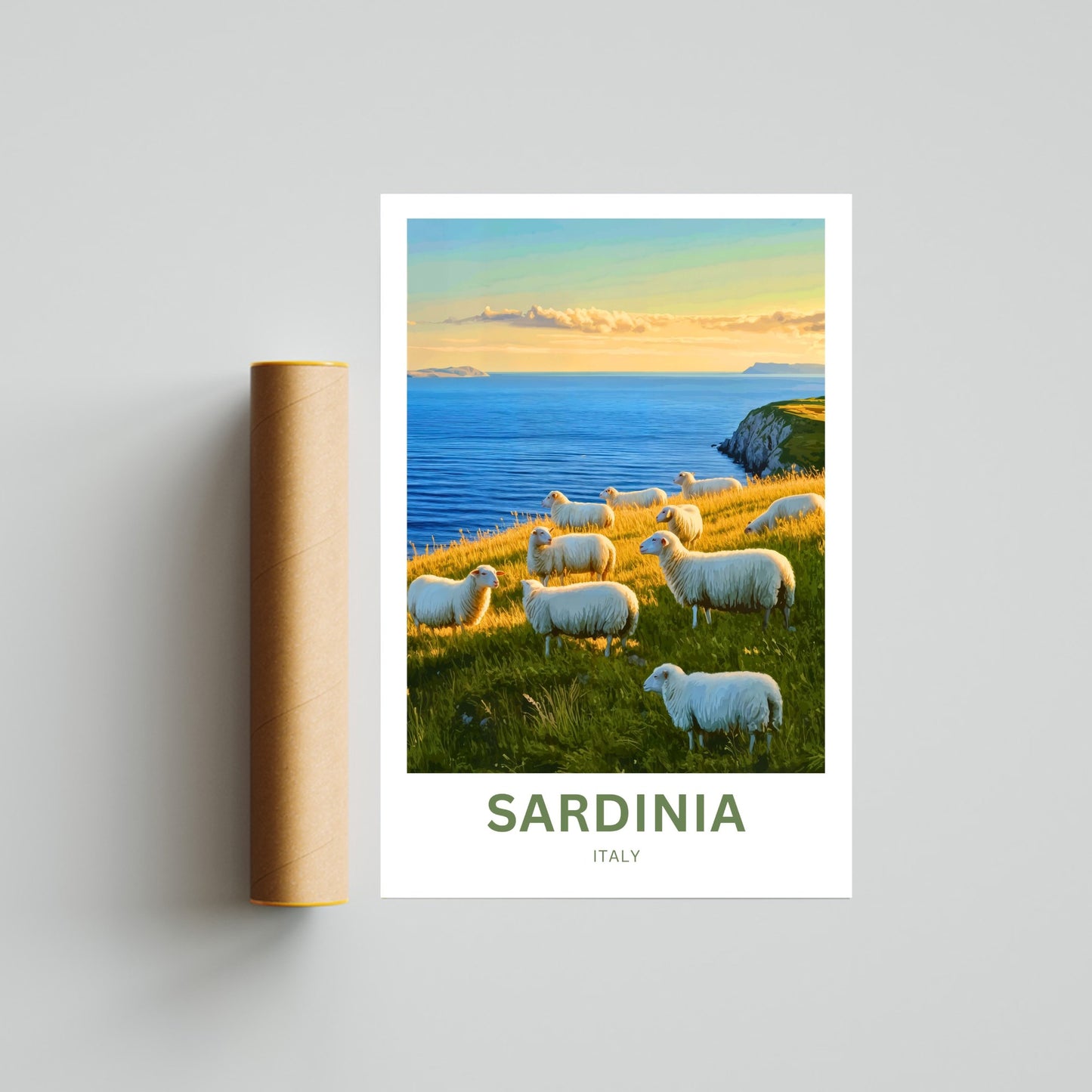 Sardinia Travel Poster - Countryside of the Mediterranean