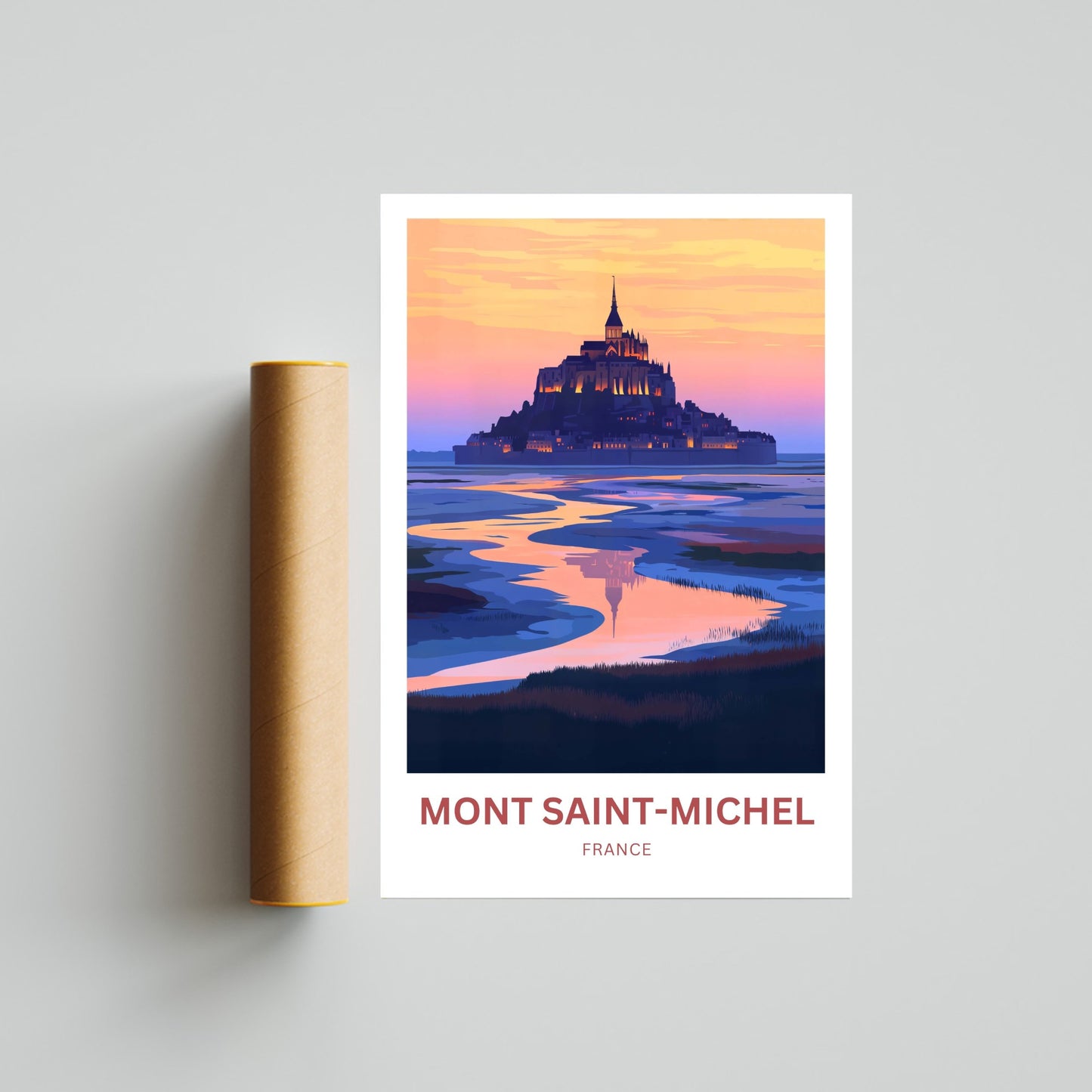 Mont Saint-Michel Travel Poster - French Heritage by the Sea