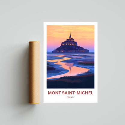 Mont Saint-Michel Travel Poster - French Heritage by the Sea