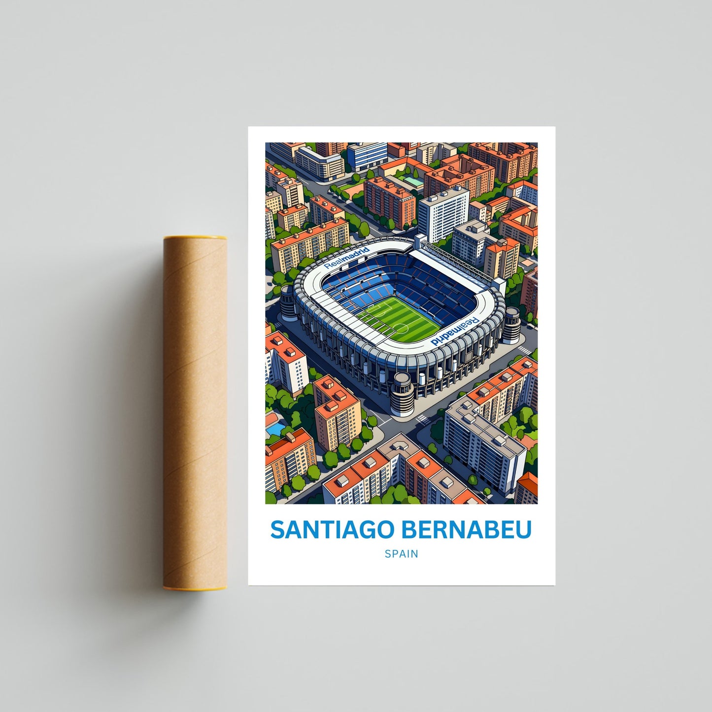 Santiago Bernabéu Stadium Travel Poster - Football Royalty