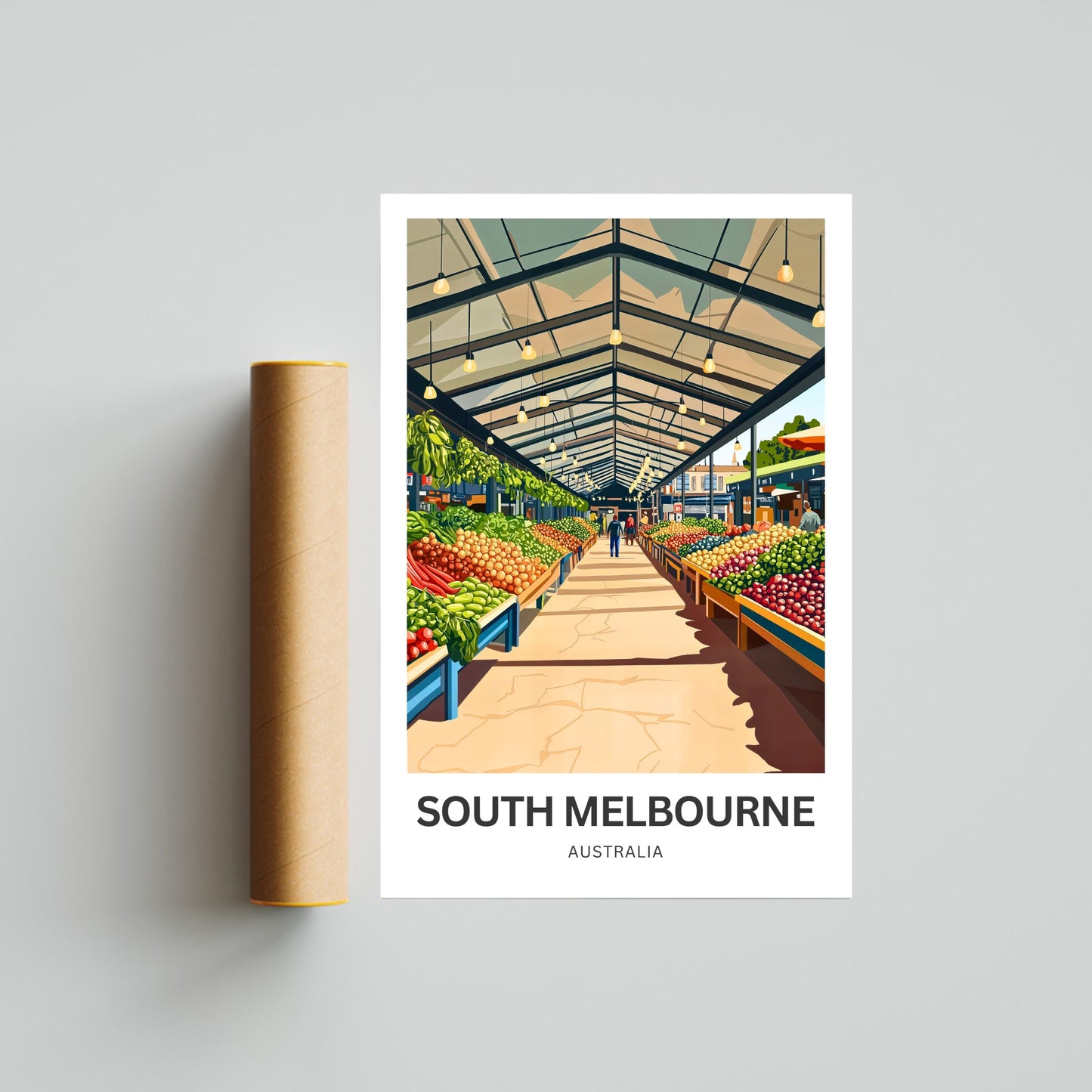 South Melbourne Market Travel Poster  - Market Days in Melbourne