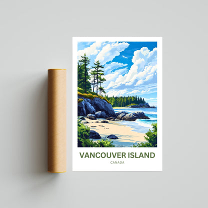 Vancouver Island Travel Poster - Between Tides and Trees