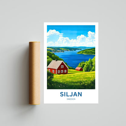 Lake Siljan Travel Poster - Tranquil Waters of Siljan Sweden