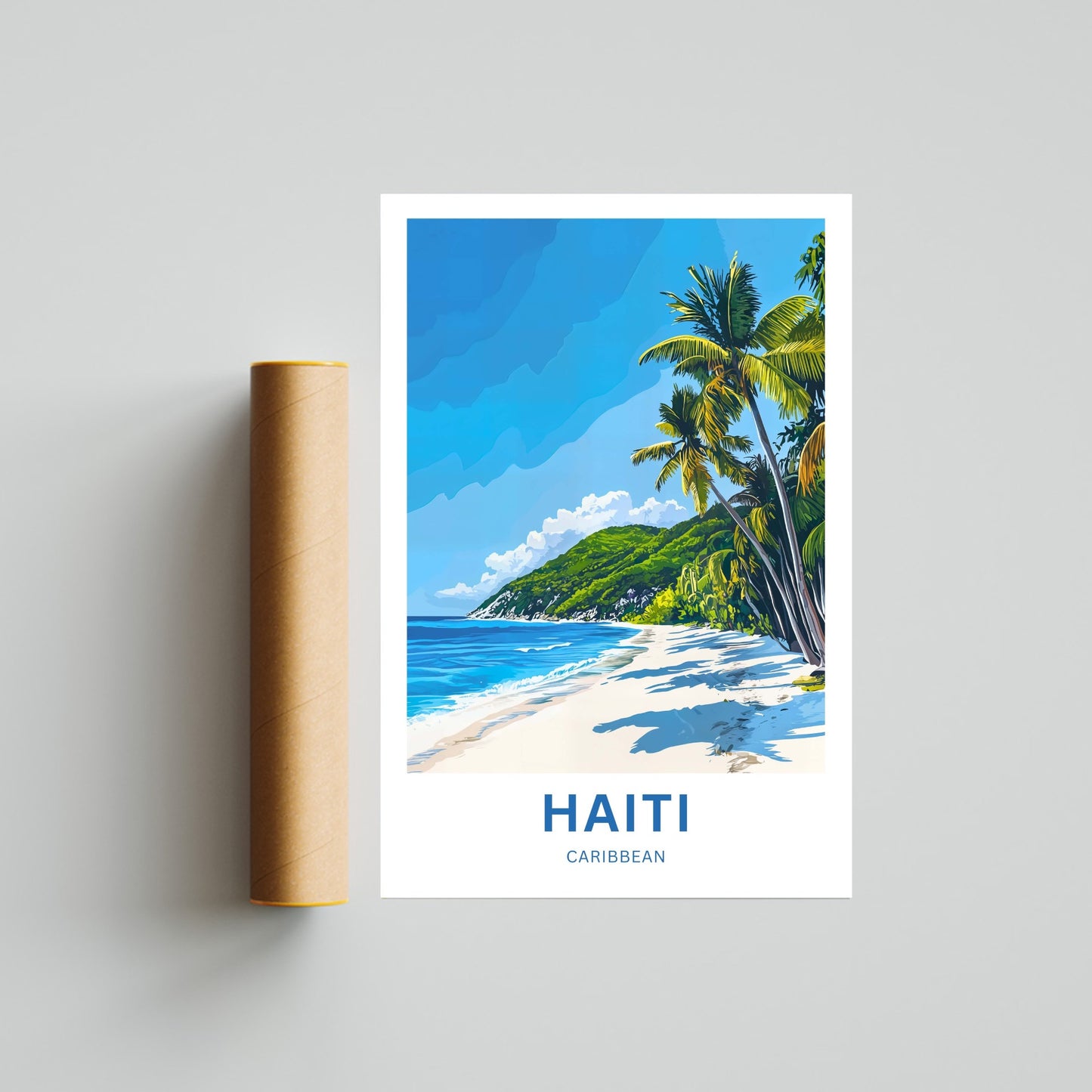 Haiti Travel Poster - Caribbean Beach