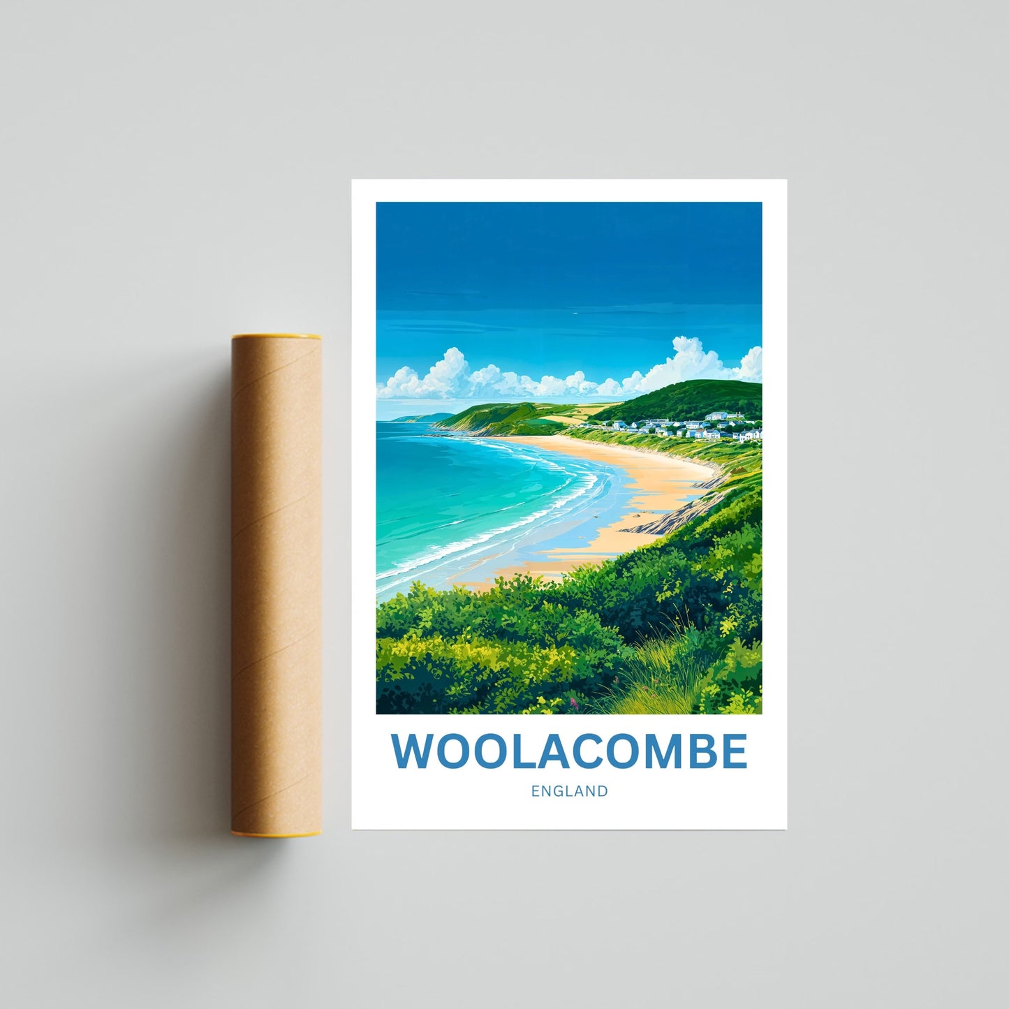Woolacombe Travel Poster - Seaside Life