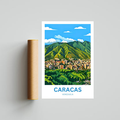 Caracas Travel Poster - Heart of Venenzuela
