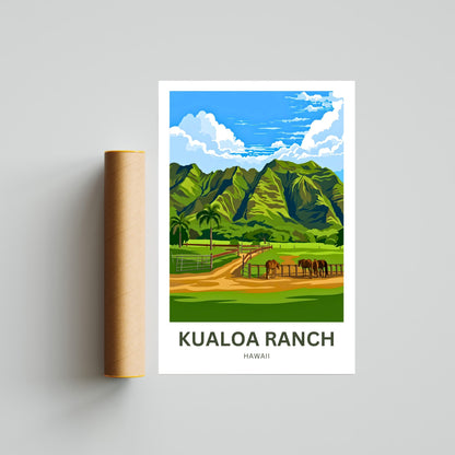 Kualoa Ranch  Travel Poster - Heart of Oʻahu