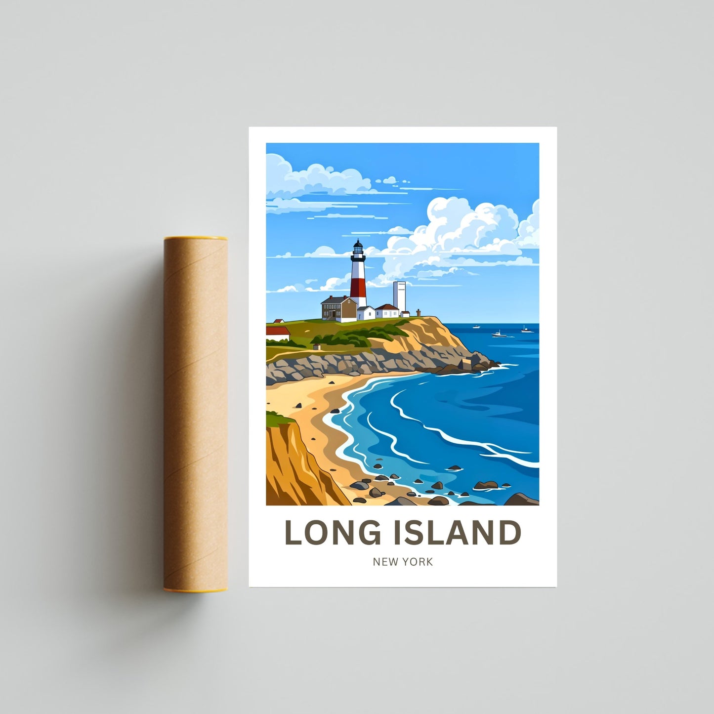 Long Island Travel Poster -  Iconic Light House