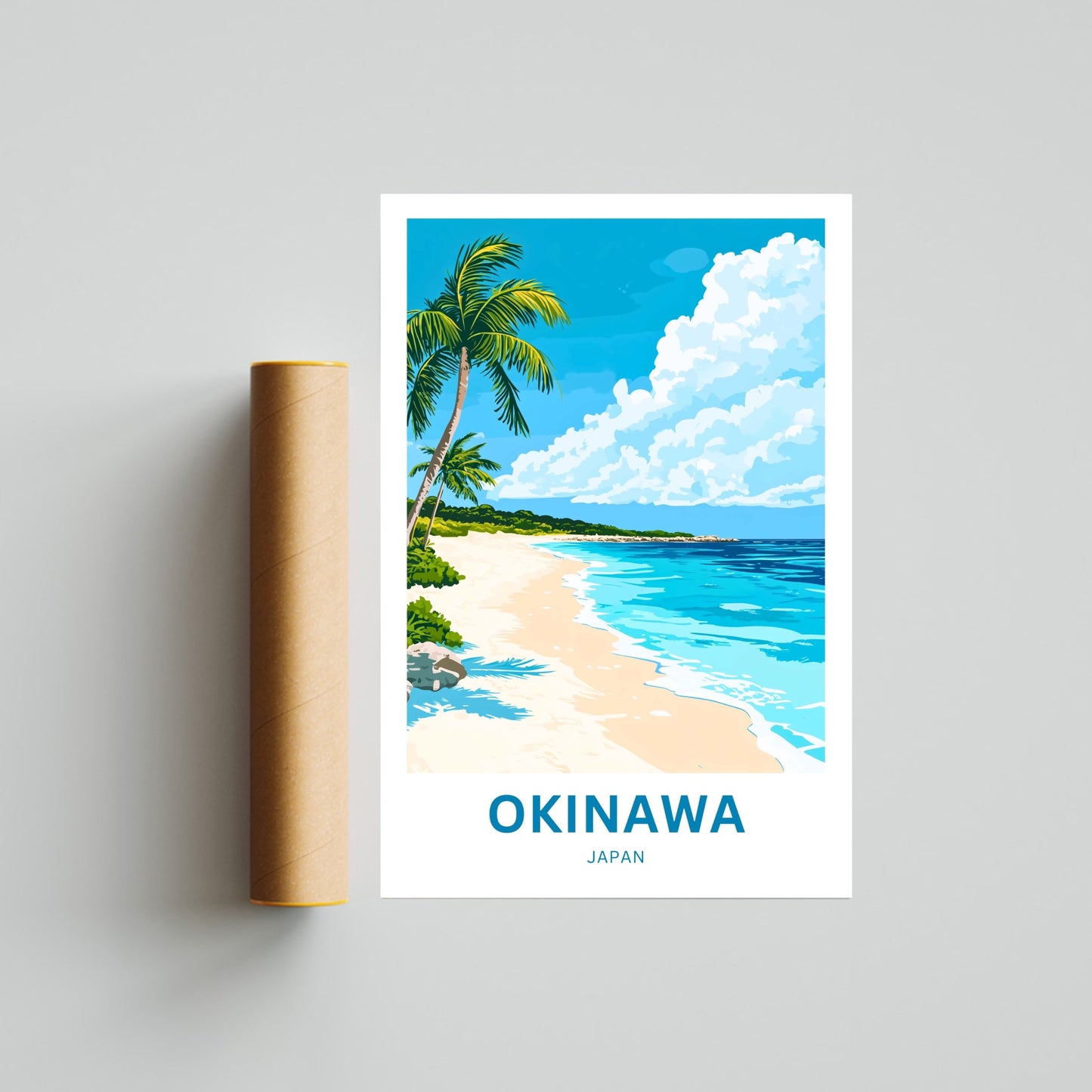 Okinawa Beach Travel Poster  - Mesmerizing Serene Beach