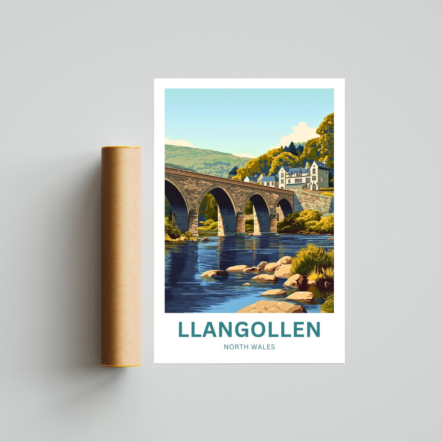 Llangollen Travel Poster - Heritage Bridge