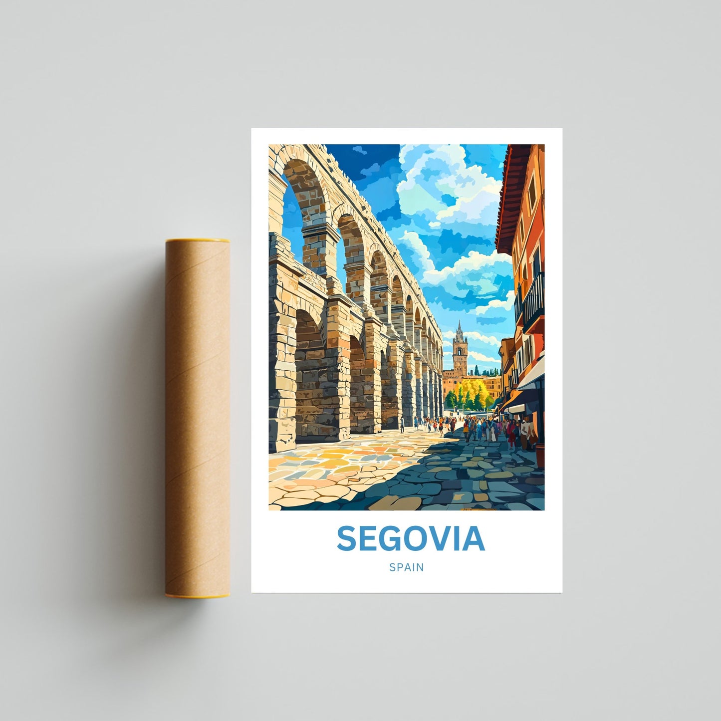 Segovia Travel Poster - Timeless Beauty in the Heart of Spain