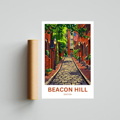 Beacon Hill Travel Poster -  Cobblestone Charm