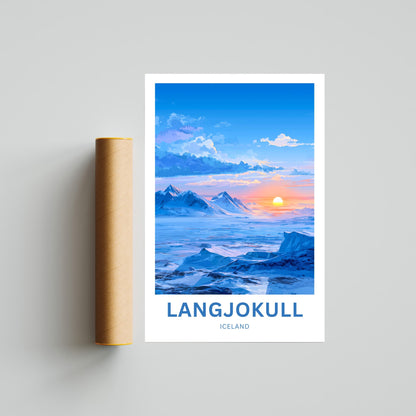 Langjökull Travel Poster - Iceland’s Icy Giant