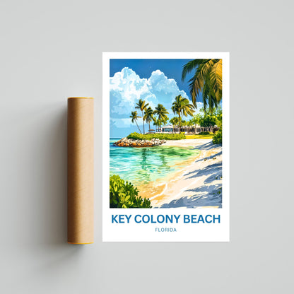 Key Colony Beach Travel Poster - Captivating Coastal Beach Florida