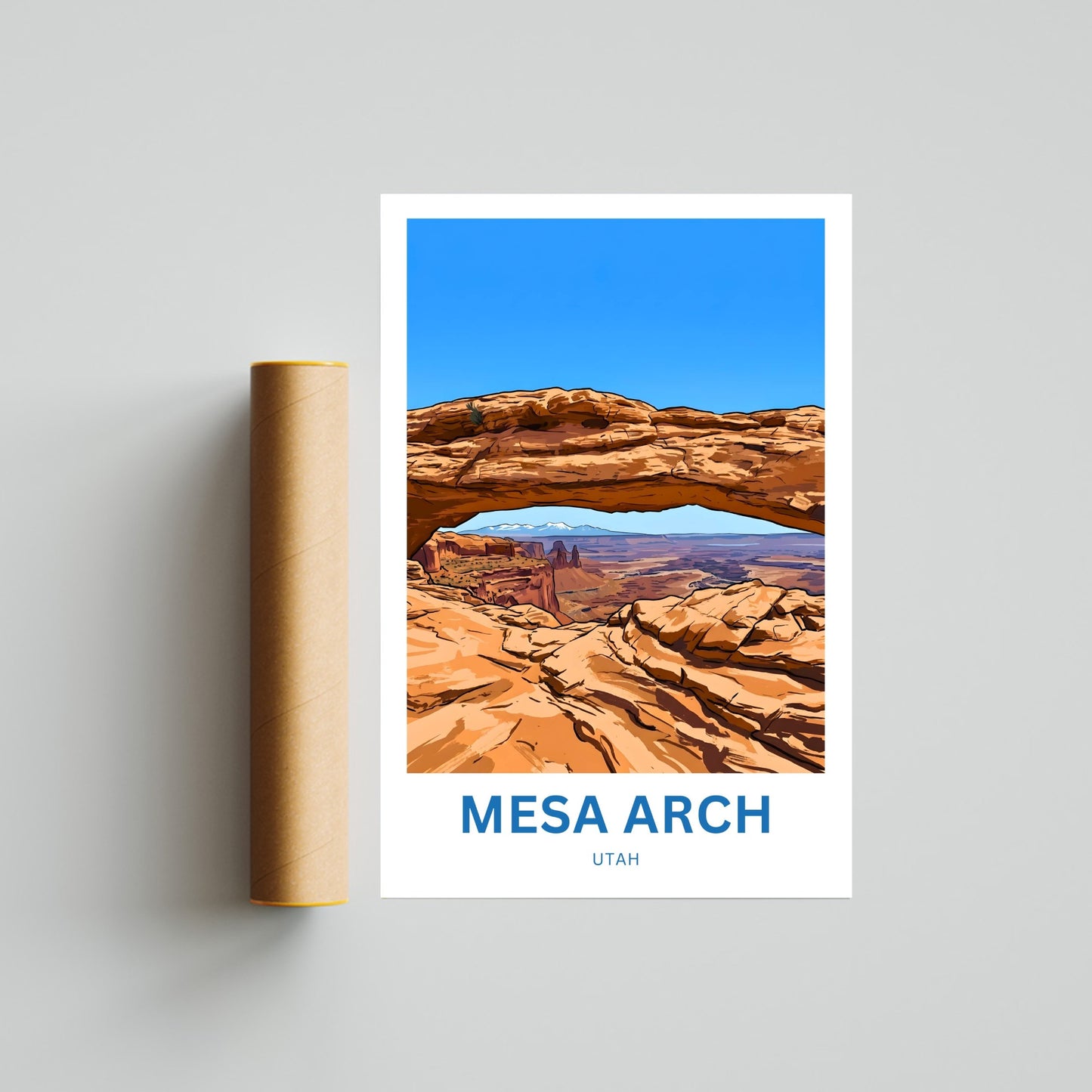 Mesa Arch Travel Poster -   Overlook View Of Canyonlands