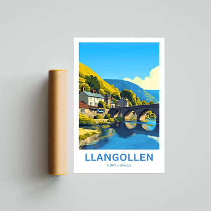 Llangollen Travel Poster - Waterside View