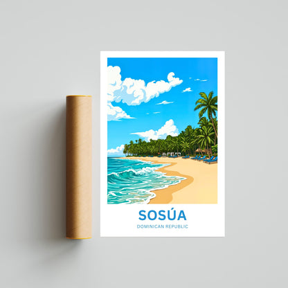 Sosúa Travel Poster - Golden beach