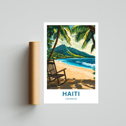 Haiti Travel Poster - Beneath Caribbean Skies