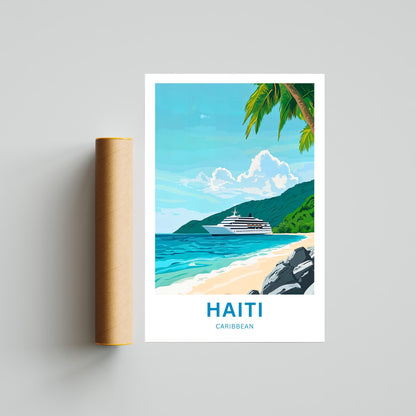 Haiti Travel Poster - Cruise to the Heart of Caribbean Beach