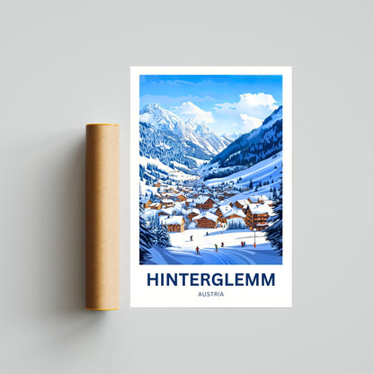 Hinterglemm Travel Poster - Austrian Hinterglemm Ski Resort