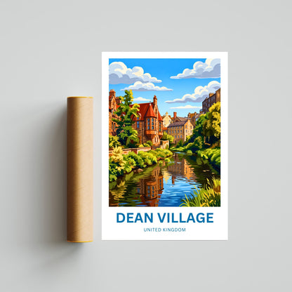 Dean Village Travel Poster - Charming Village