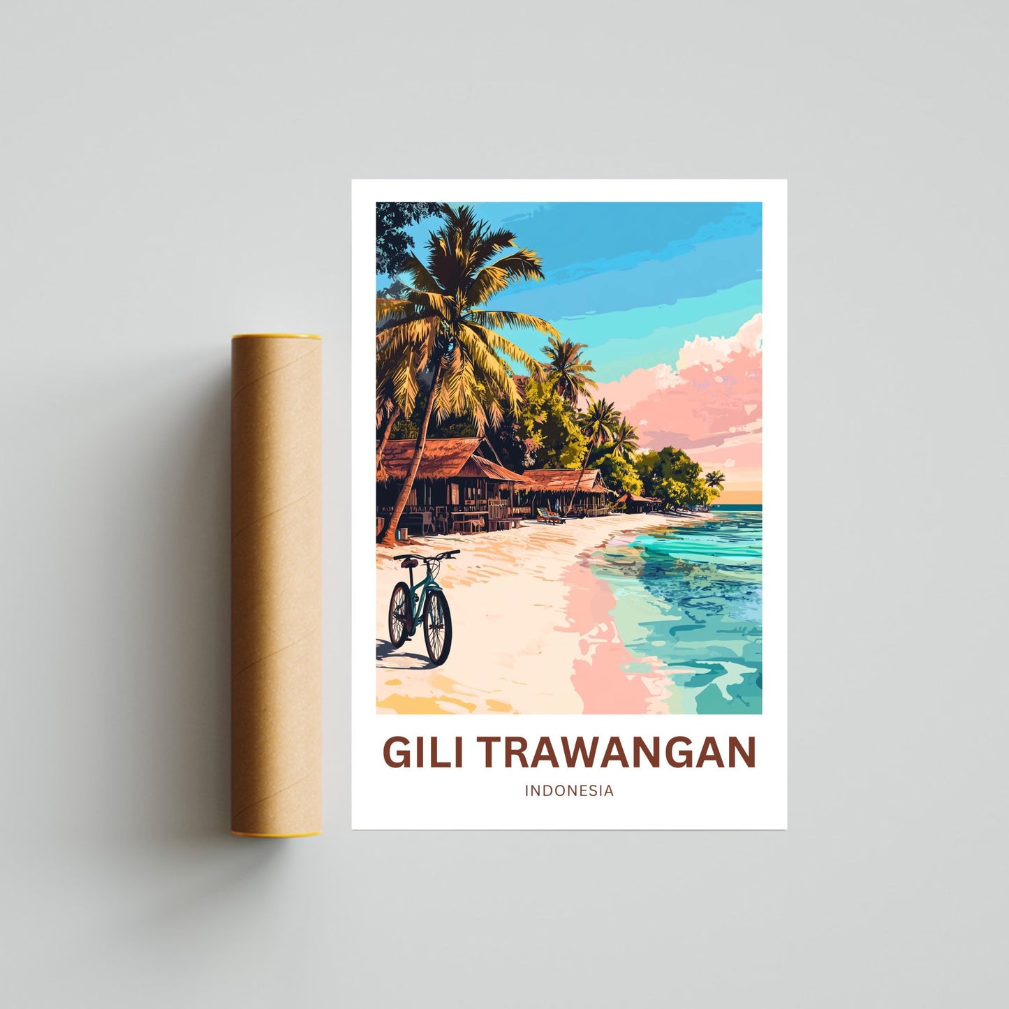 Gili Trawangan Travel Poster- Escape to Indonesia Island