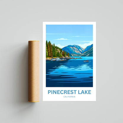 Pinecrest Lake Travel Poster - Alpine Blue Escape