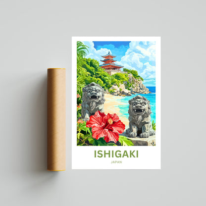 Ishigaki Travel Poster - Hibiscus Paradise