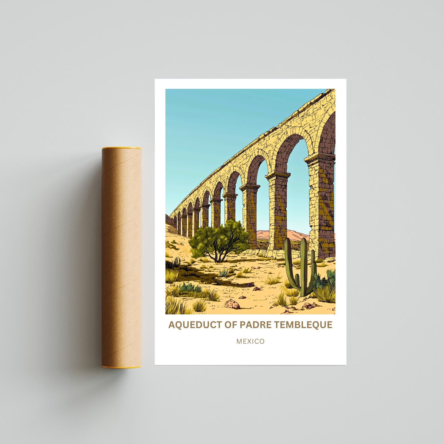 Aqueduct of Padre Tembleque Travel Poster - Cultural Landmark