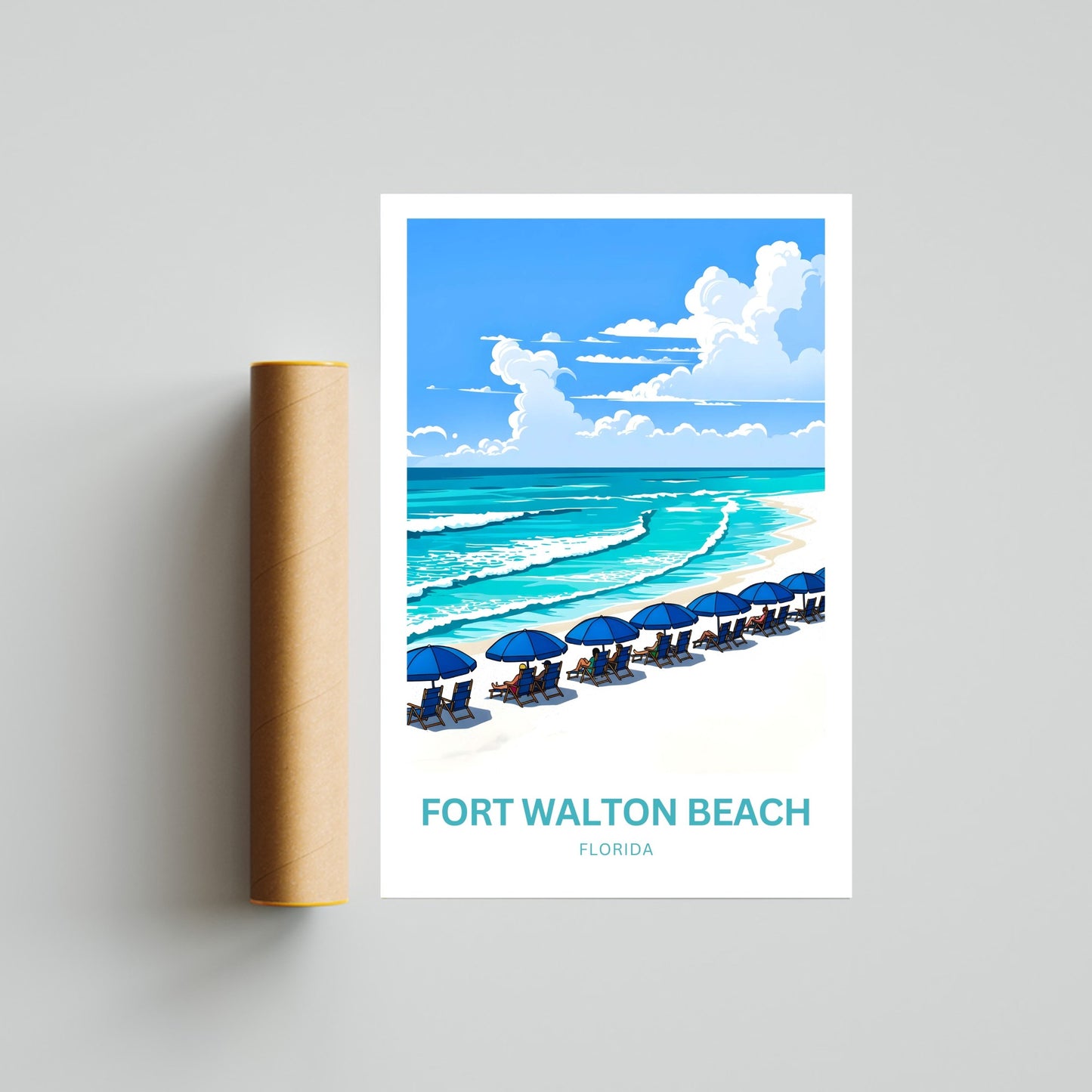 Fort Walton Beach Travel Poster - Sunsets & Sea Breezes