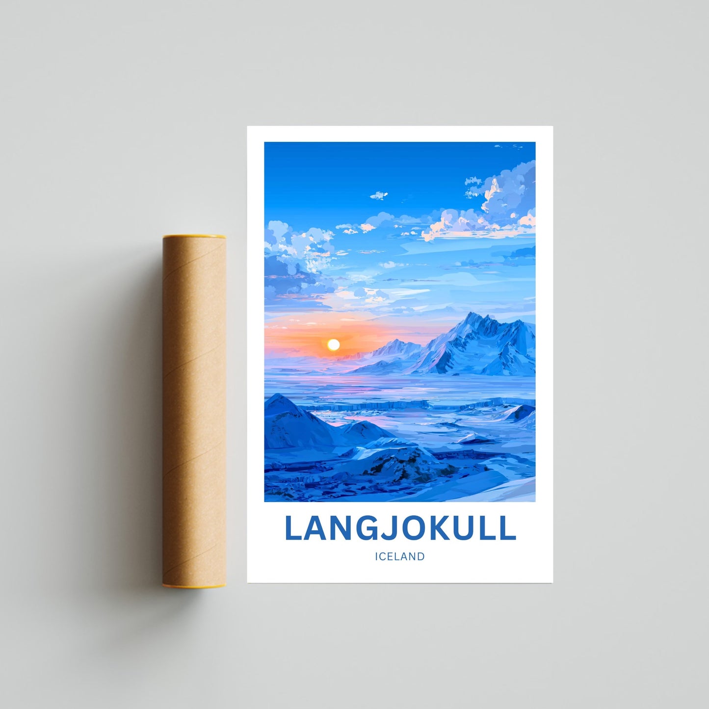 Langjökull Travel Poster