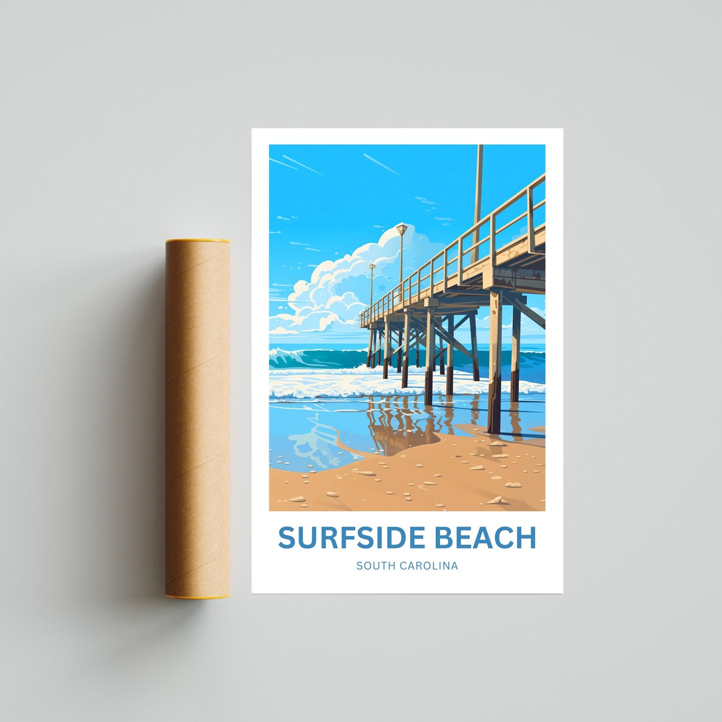 Surfside Beach Travel Poster -  Surfside Beach, SC