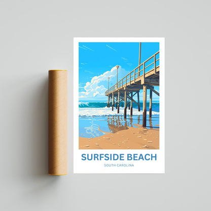 Surfside Beach Travel Poster -  Surfside Beach, SC