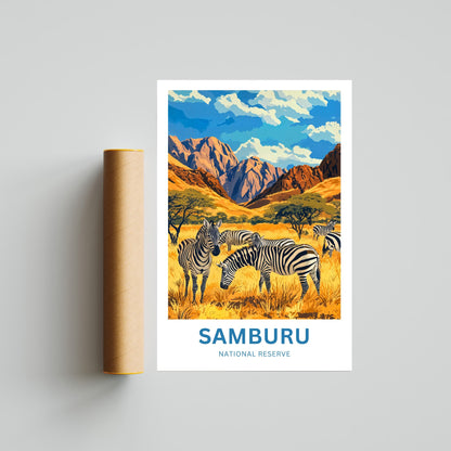 Samburu National Reserve Travel Poster - Untamed Beauty
