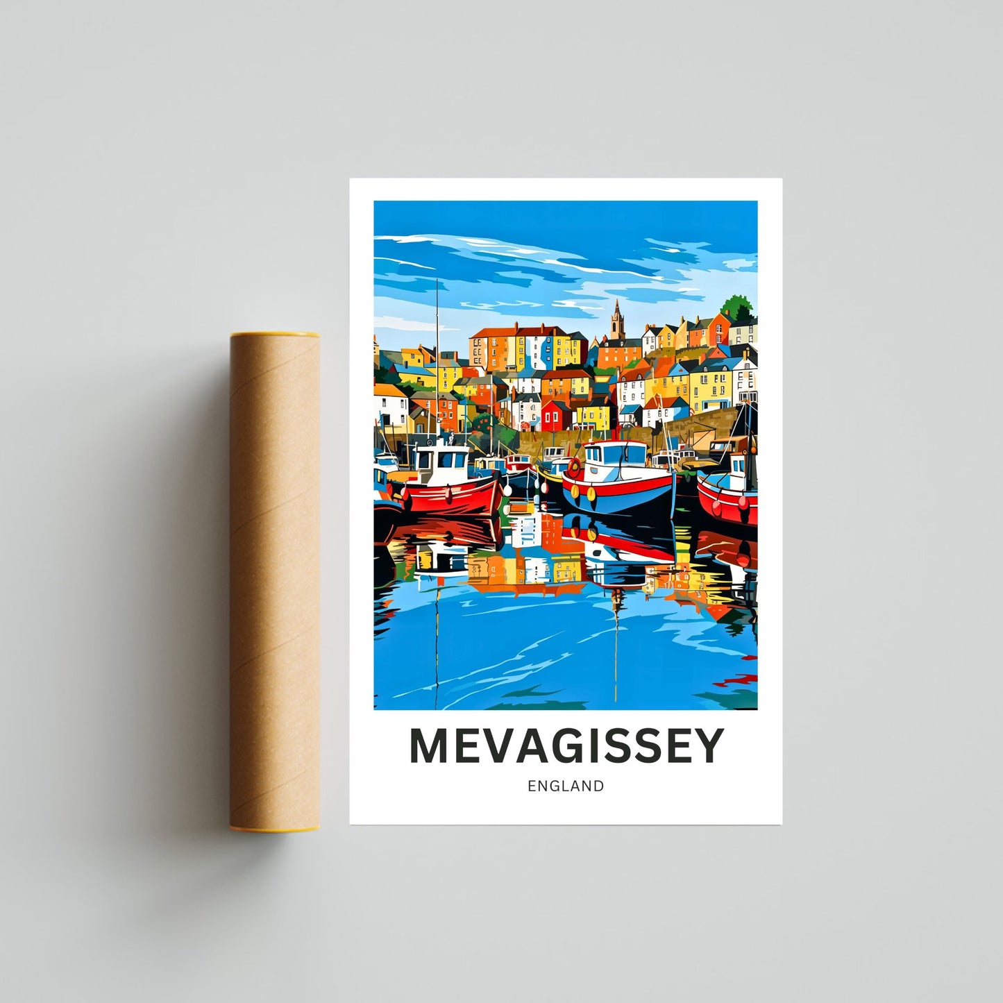Mevagissey Travel Poster-England Coast Life