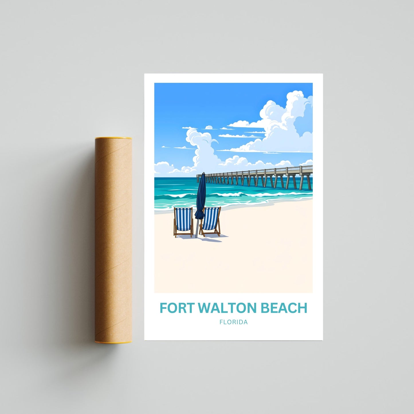 Fort Walton Beach Travel Poster - Serene Bliss