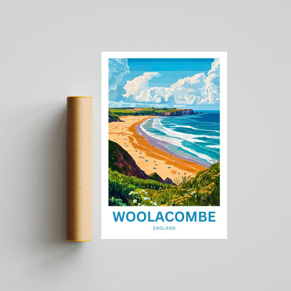 Woolacombe Travel Poster - North Devon’s Beach
