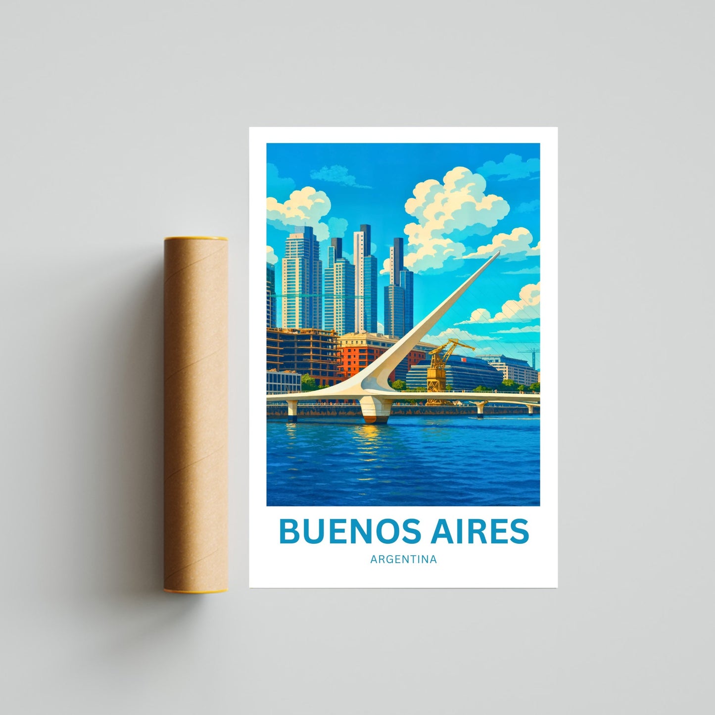 Buenos Aires Travel Poster - Puente de la Mujer