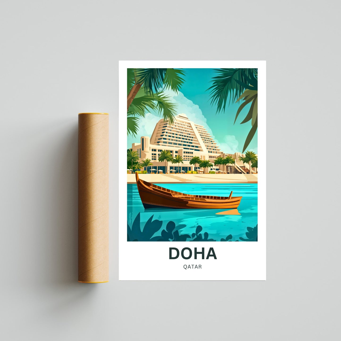 Doha Qatar Travel Poster