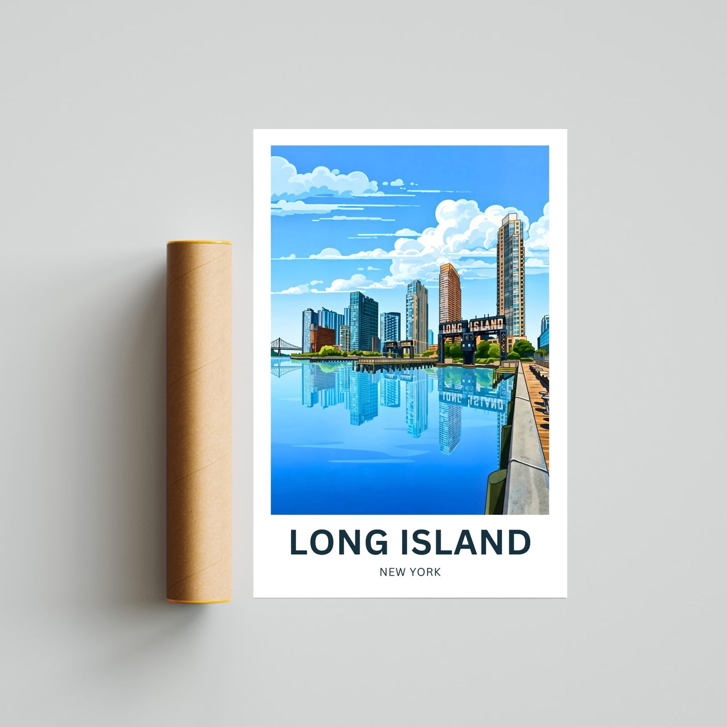 Long Island Travel Poster -  Skyline