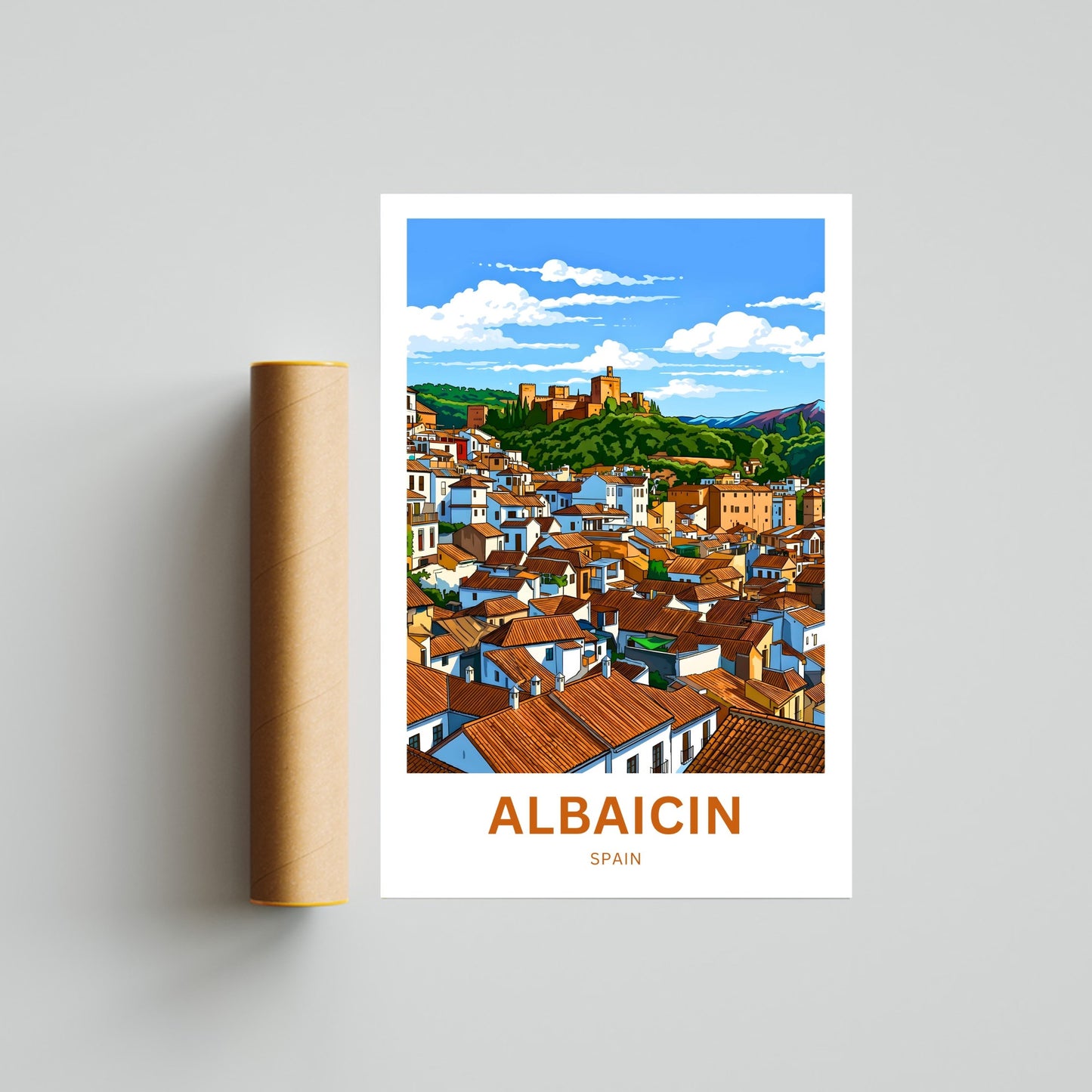 Albaicín Travel Poster - District Breathtaking Aerial View