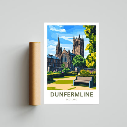 Dunfermline Travel Poster- Historic Beauty in the Kingdom of Fife