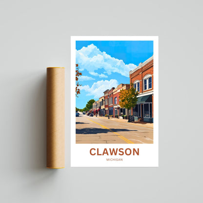 Clawson Travel Poster - Meet Me on Main Street – Clawson Charm