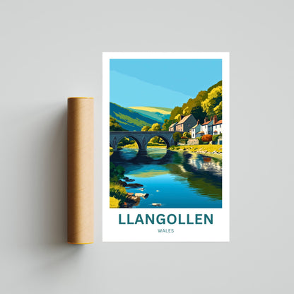 Llangollen Travel Poster - North Wales